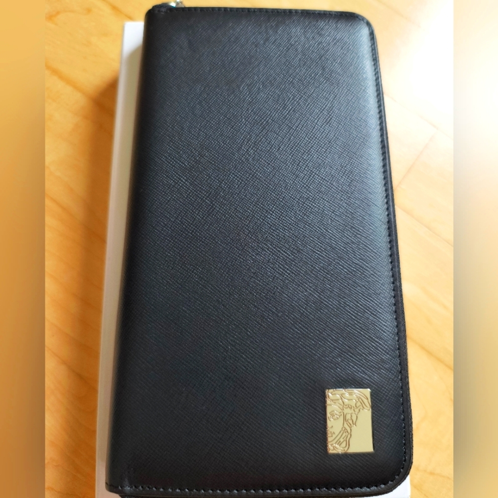 Black Leather Versace Wallet/Organiser